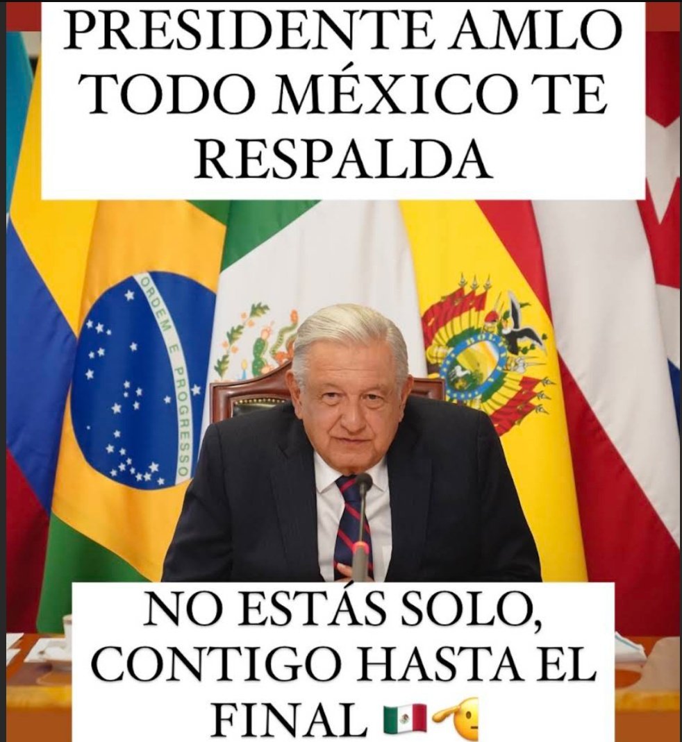 Contigo hasta el final querido Presidente !
👊👊 

#AMLOLiderMundial 
#MexicoSeRespeta