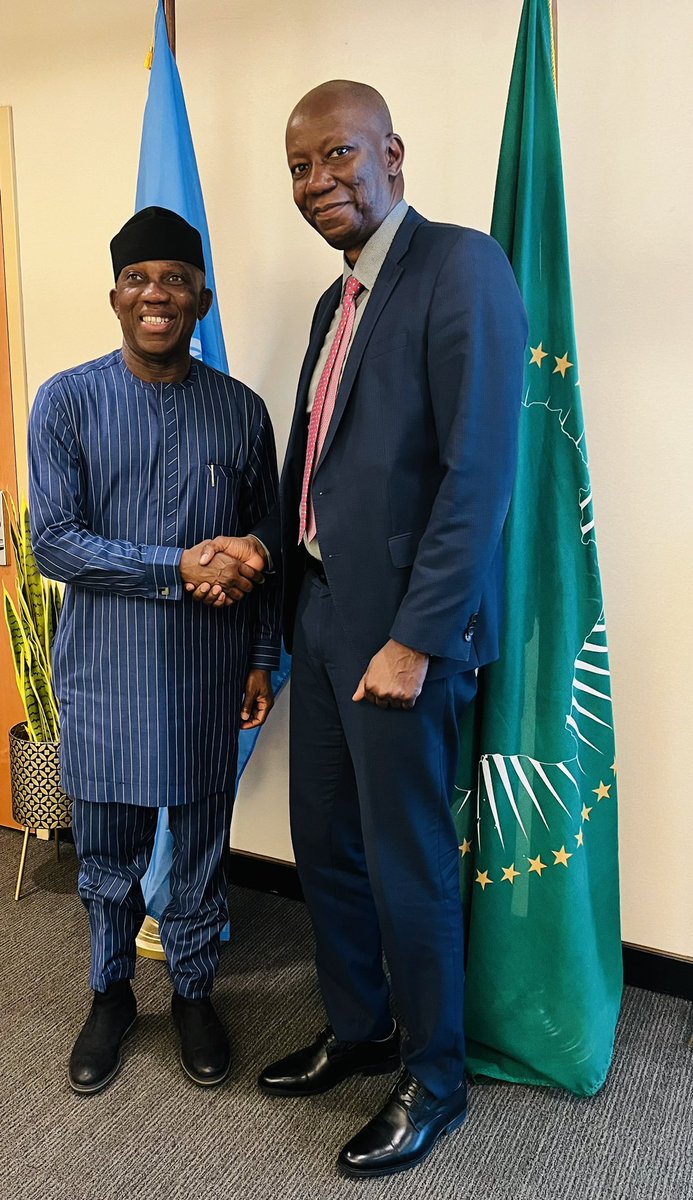 A great pleasure to meet Ambasssor @Bankole_Adeoye to exchange ideas on the benefits of #ICT and #DigitalTransformation to enhance Peace and security operations in #Africa. Looking forward to continue to collaborate under the framework of @UN and @AUC_PAPS.