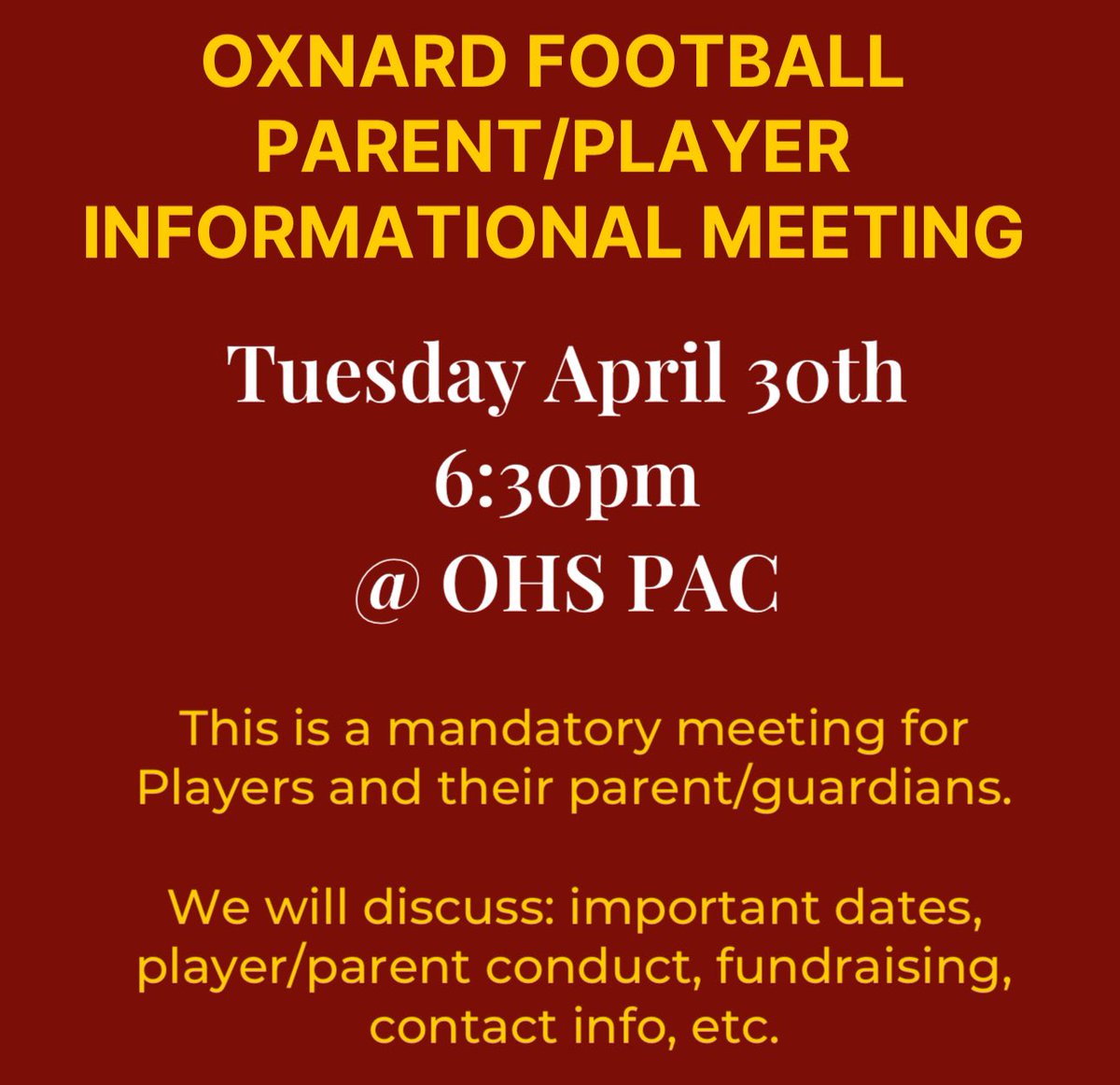 Oxnard HS Football (@12thmanohs) on Twitter photo 