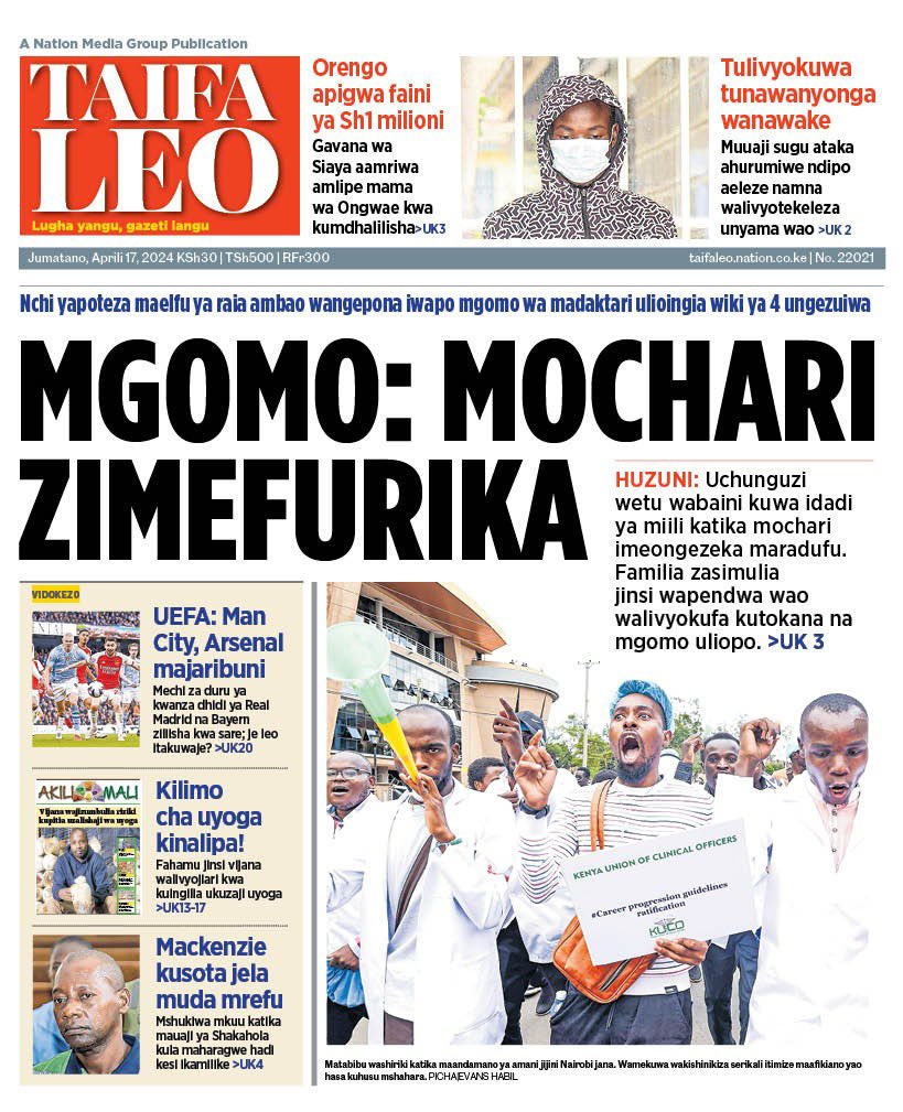 Kenya Front Pages