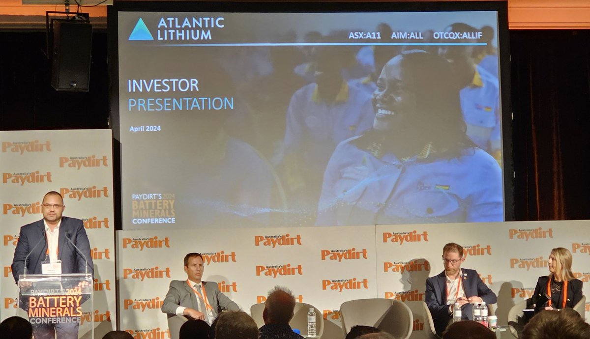 CEO Keith Muller @keith_at_A11 presenting the latest developments at the Ewoyaa Lithium Project and the Company's near-term value drivers at the @Paydirt_Media Battery Minerals Conference in Perth yesterday. #ALL #A11 $A11 $ALLIF #Lithium #Ghana #Mining