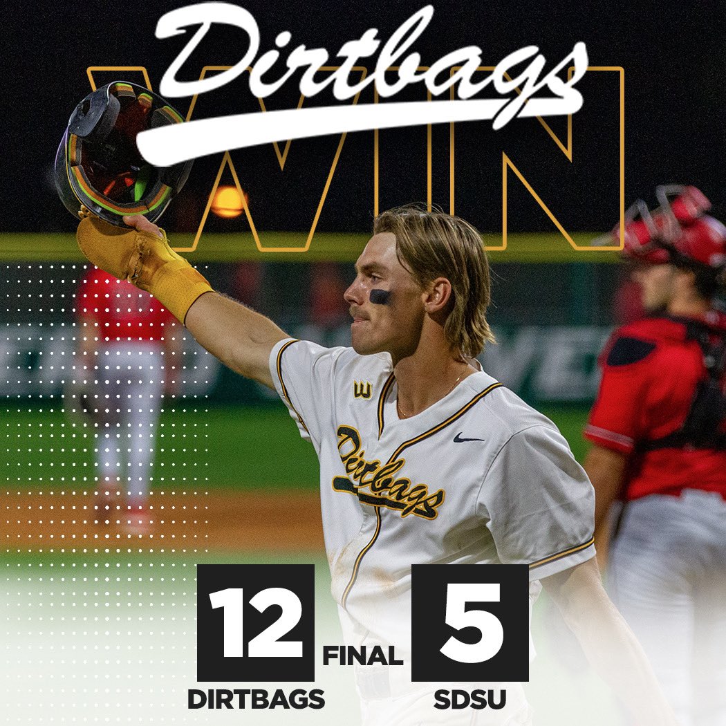 The Dirtbags ride a 7-run first inning to take down the Aztecs 12-5! #skoBags