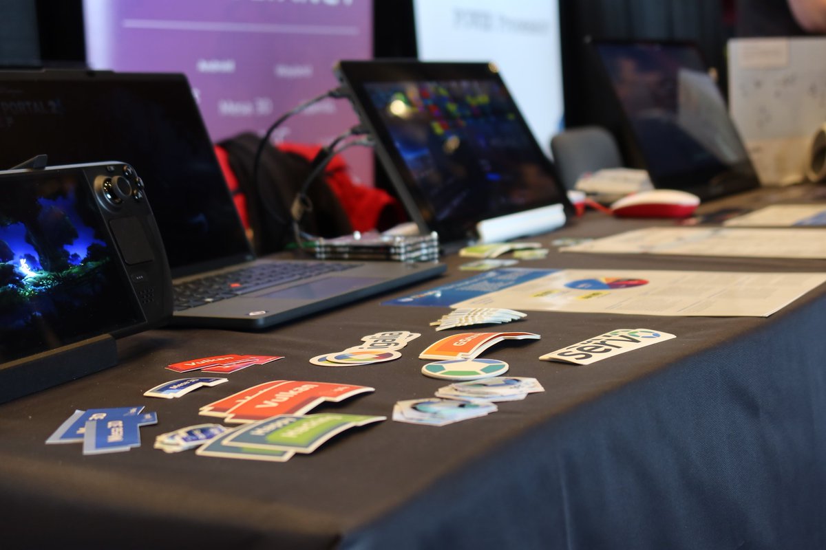 mariospr's tweet image. The first day of #EmbeddedOSSummit has finished after many interesting conversations at our booth. We'll still be around two days more though, so don't hesitate to visit us if you want to learn more about what we do at @igalia, try our demos or just get some cool stickers! 😉