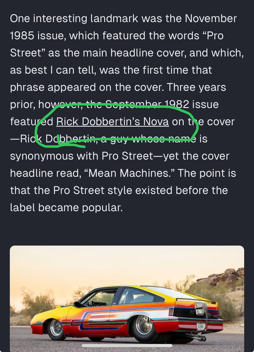 @hotrodmagazine It was not a Chevy Nova, it was a Pontiac J2000. In fact, if you click on the Nova link that you provided in your article (that I circled), the article that you're taken to clearly says it's a Pontiac J2000.