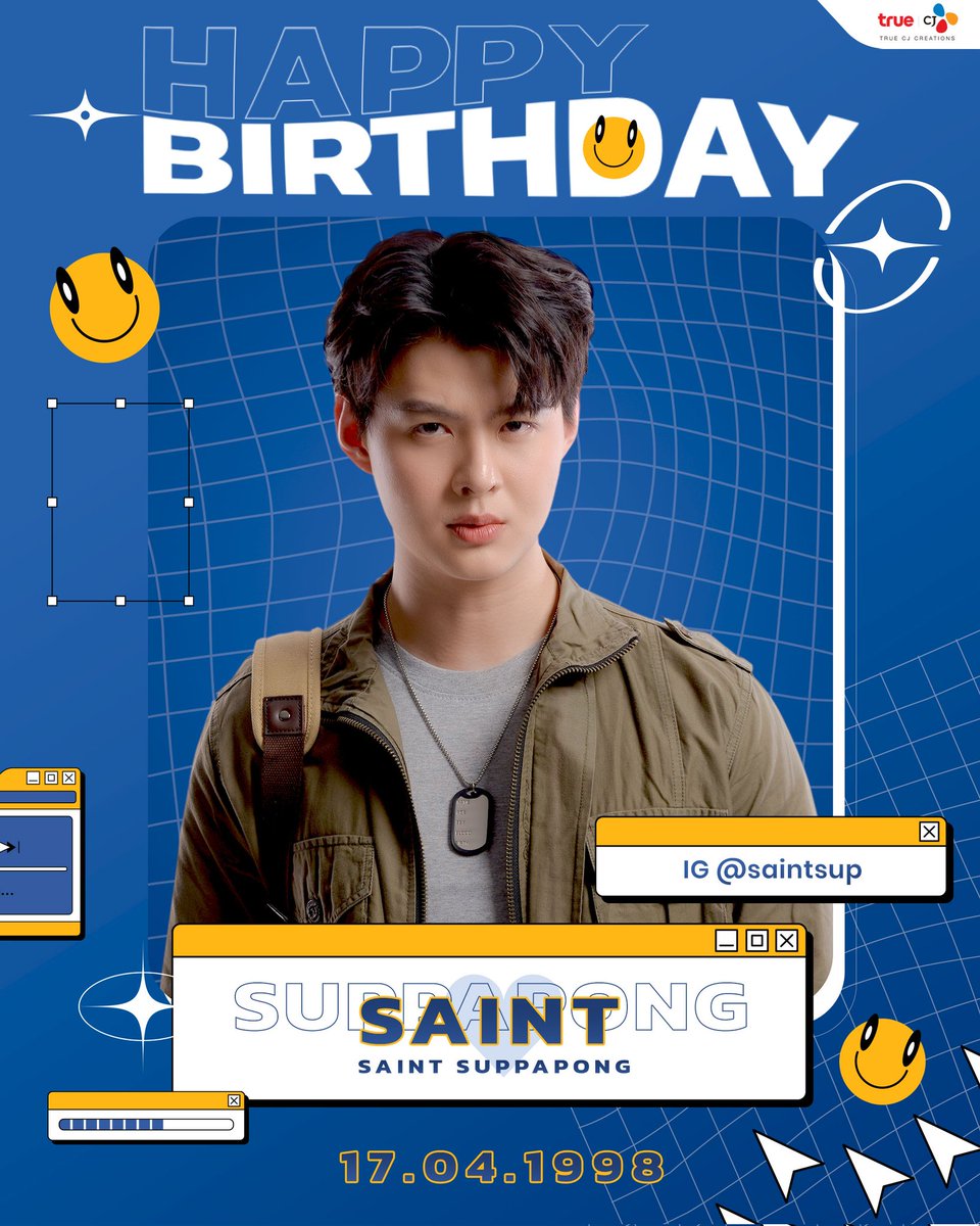 สุขสันต์วันเกิด #เซ้นต์ศุภพงษ์ พระเอกสุดหล่อจากซีรีส์ #HappinessTH และนักแสดงสุดน่ารักของ #TrueCJ ขอให้น้องเซ้นต์มีความสุขในทุก ๆ วัน งานปังๆ คิดอะไรก็ประสบผลสำเร็จ🫶❤️✨️🎂
#TrueCJCreations
HAPPY DAY26 SAINTSUP
#แฮปปี้เดย์26เซ้นต์ซุป
<a href="/Saint_sup/">Saintsup 🎬</a> #Saint_sup #MingEr #idolfactoryTH