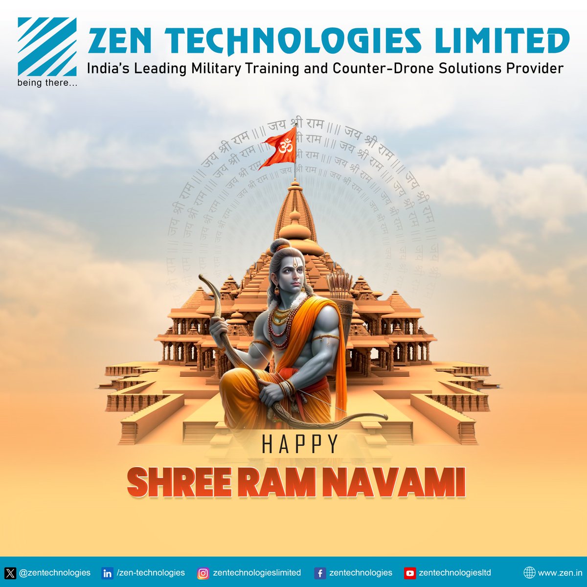 @ZenTechnologies extends warm wishes to All Valued Customers and Esteemed Stakeholders on the auspicious occasion of #ShreeRamNavami. May the divine blessings of Lord Ram bestow upon your strength, courage, and inner peace. #FestiveGreetings #ZenTec #Beingthere #RamNavami2024