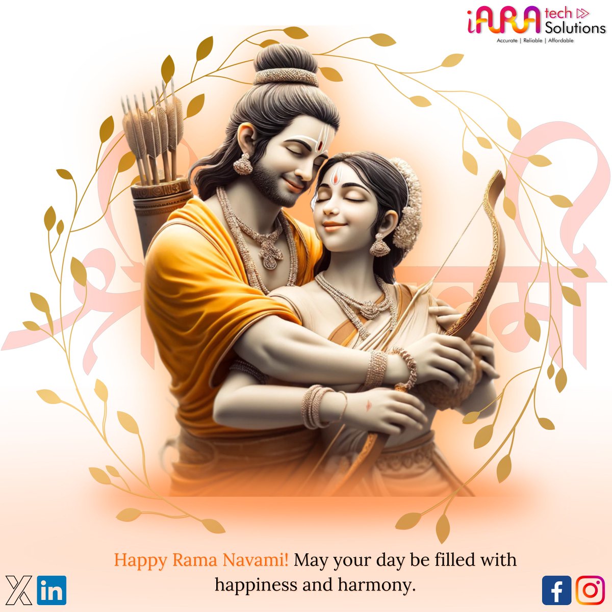 Happy Rama Navami, friends! 🎉 Let's embrace this special day with open hearts and grateful minds. May the divine grace of Lord Ram fill our lives with love, happiness, and abundance. Stay blessed and keep spreading kindness! 🙏✨ #RamaNavami #LordRam #Ram