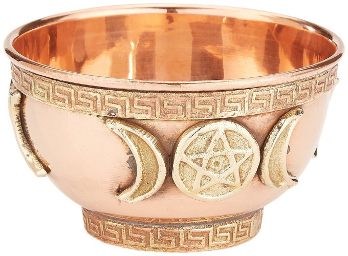 I just received Triple Moon Pentacle Copper Offering Bowl 3', Great for Altar use, Ritual use, Incense Burner, smudging Bowl, Decoration Bowl, offering Bowl - New Age Imports, Inc. from Myra Lucibelle via Throne. Thank you! throne.com/squishylynxie #Wishlist #Throne