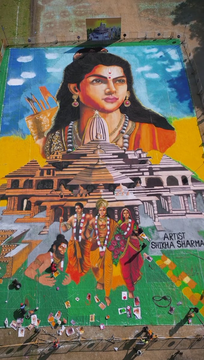 World's Biggest Rangoli of Shri Ram Darbar by Indore based Artist Shikha Sharma 🚩

#RamNavami