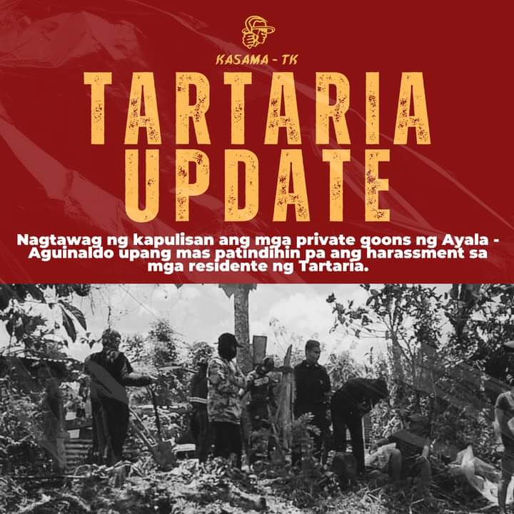 ALERT! Pinuntahan ng PNP Silang ang mga residente ng Lupang Tartaria upang tulungan ang mga private goons ng mga Ayala-Aguinaldo, ito ay ang kanilang pagtugon sa reinforcement request ng mga private goons na nanghaharass sa mga magsasaka. Mag antabay sa susunod na detalye.