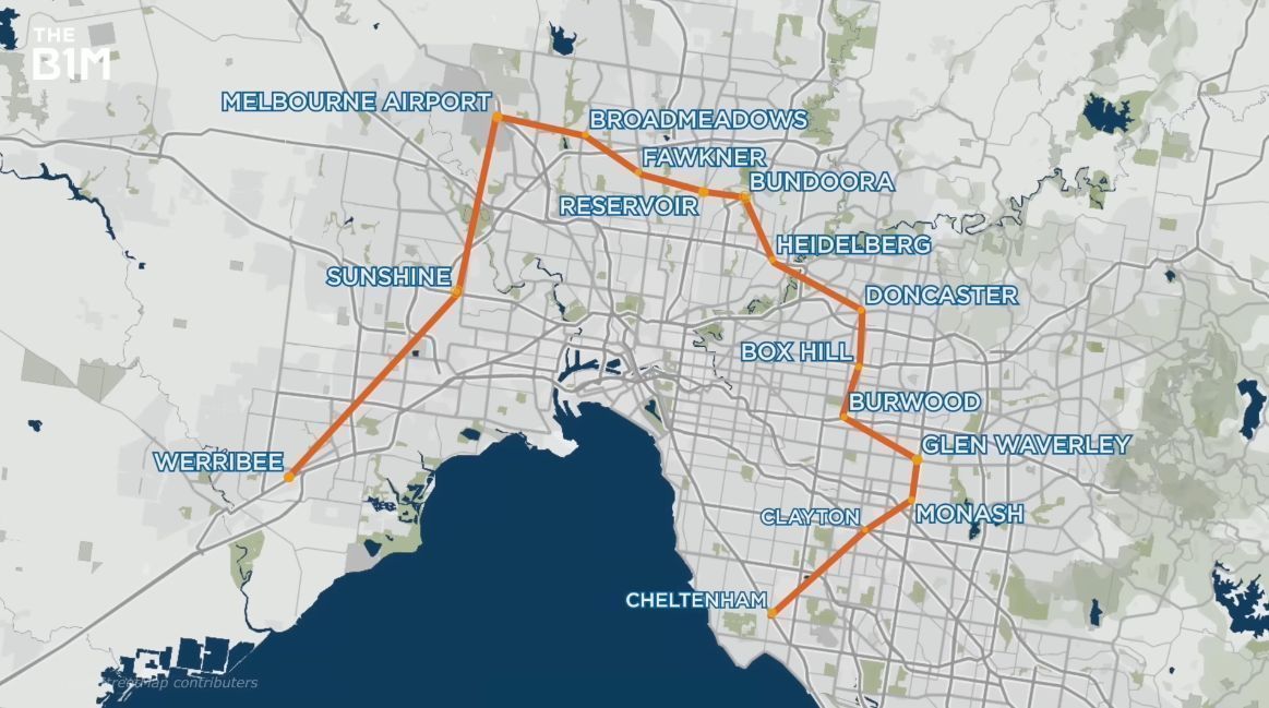 TheB1M's tweet image. Digging down under. Australia is building a $125BN new railway to better connect Melbourne - bit.ly/3RPtEbo #construction #engineering #rail
