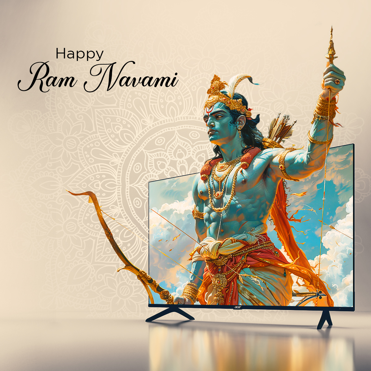 Wishing you a Happy Ram Navami from Acer Televisions!

#AcerTelevisions #FestiveGreetings #RamNavami #GoogleTV #AcerTV #TV #HDR10 #FramelessDesign #DolbyVision #DolbyAtmos #16GBstorage #Televisions #JaiShriRam #ramnavami2024🏹