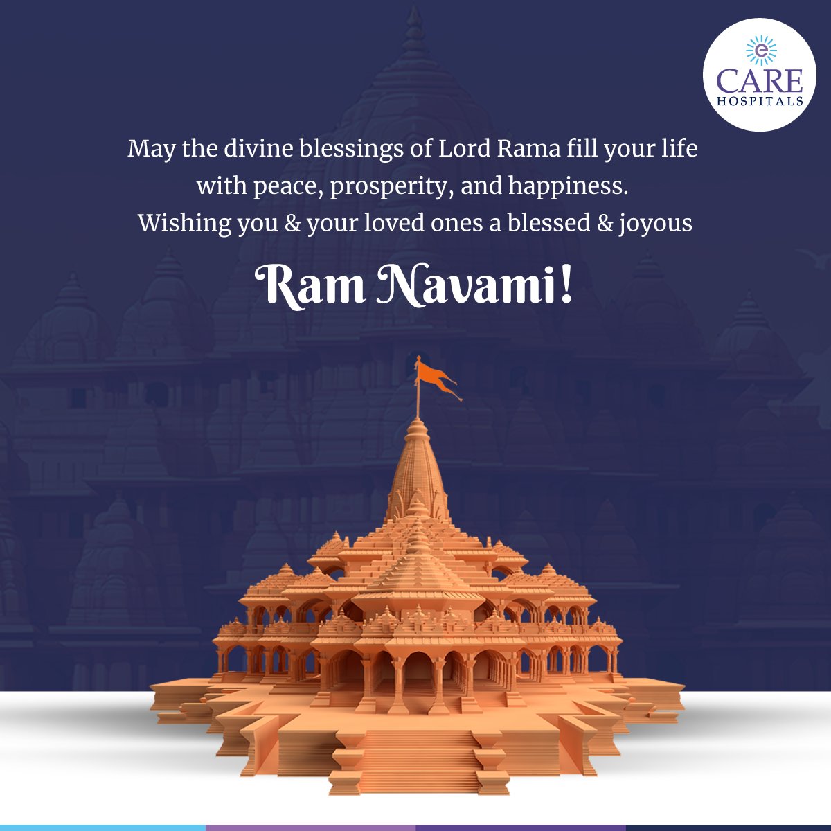 On this sacred day of Ram Navami, let the divine blessings of Lord Rama illuminate your path with wisdom, love, and compassion. Wishing you and your loved ones a blessed and spiritually fulfilling Ram Navami.

#CAREHospitals #TransformingHealthcare #RamNavami #LordRama