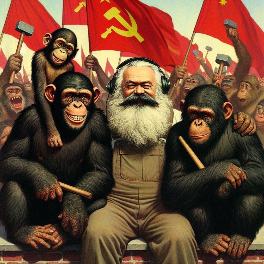 Редкое фото: «Карл Маркс и пролетарии всех стран».