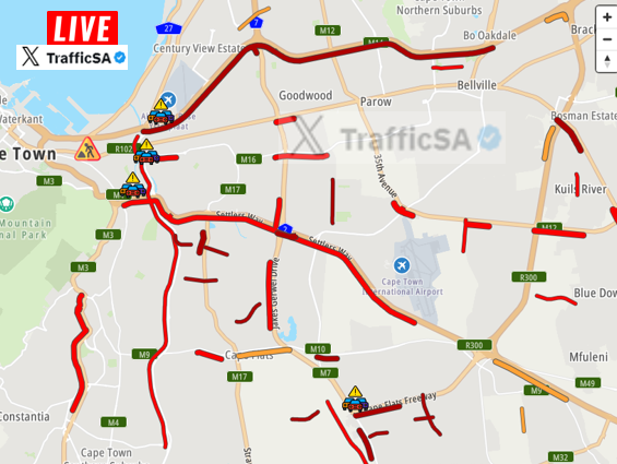 Cape Town - LIVE TRAFFIC (06:35) - BUSY