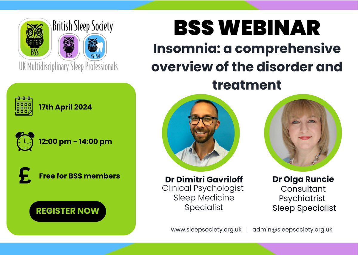 Our webinar 'Comprehensive guide to Insomnia' is taking place in under an hour! (12pm). There is still time to register and drop in! execbs.eventsair.com/bss-webinar-se…