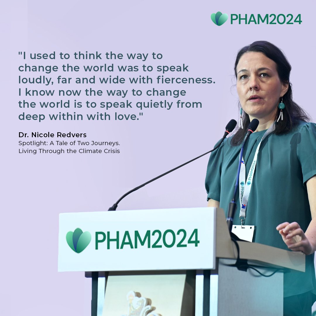 @DrNicoleRedvers ignited Day 2 of #PHAM2024 with an impassioned call to action, urging us to speak with our hearts in our efforts to safeguard the planet. She emphasised the profound impact of prioritising heart over mind. #PlanetaryHealth