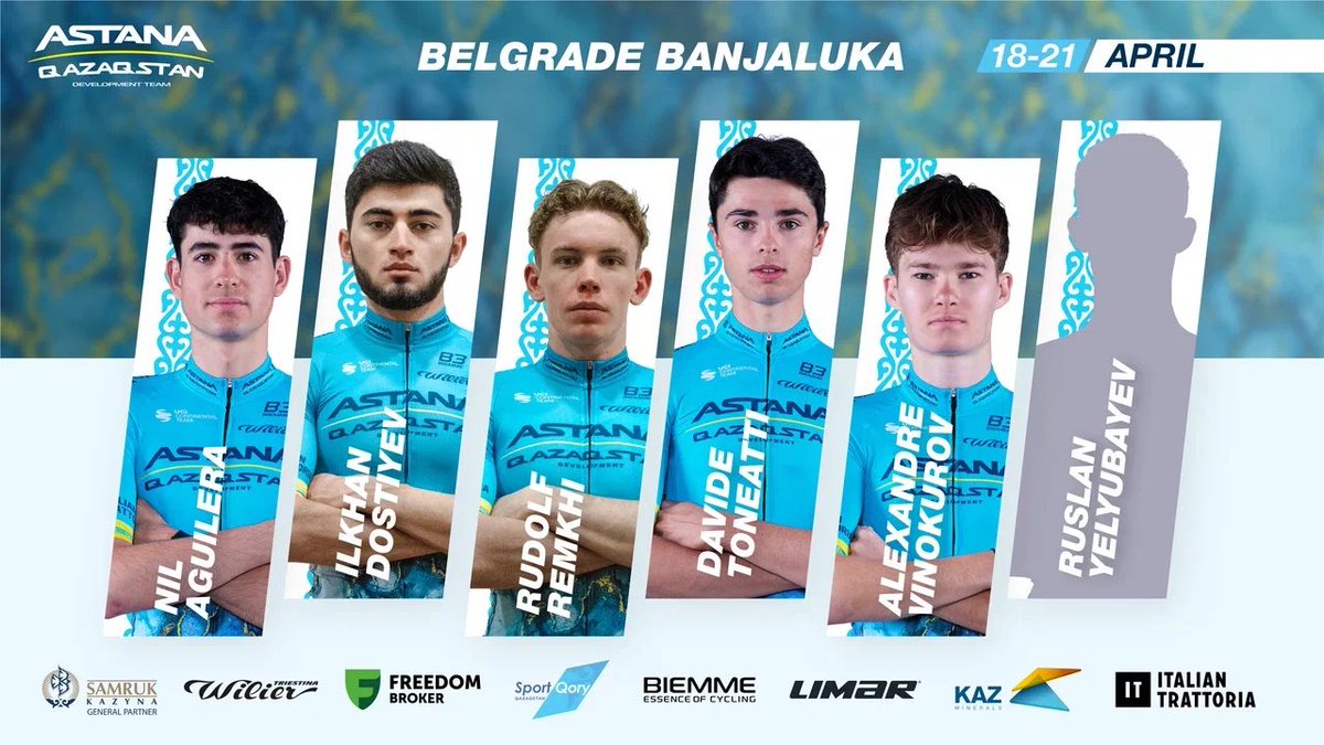 🇷🇸 ROSTER: #BelgradeBanjaluka We are ready for tomorrow’s start of the stage race in Belgrade. #AstanaQazDev