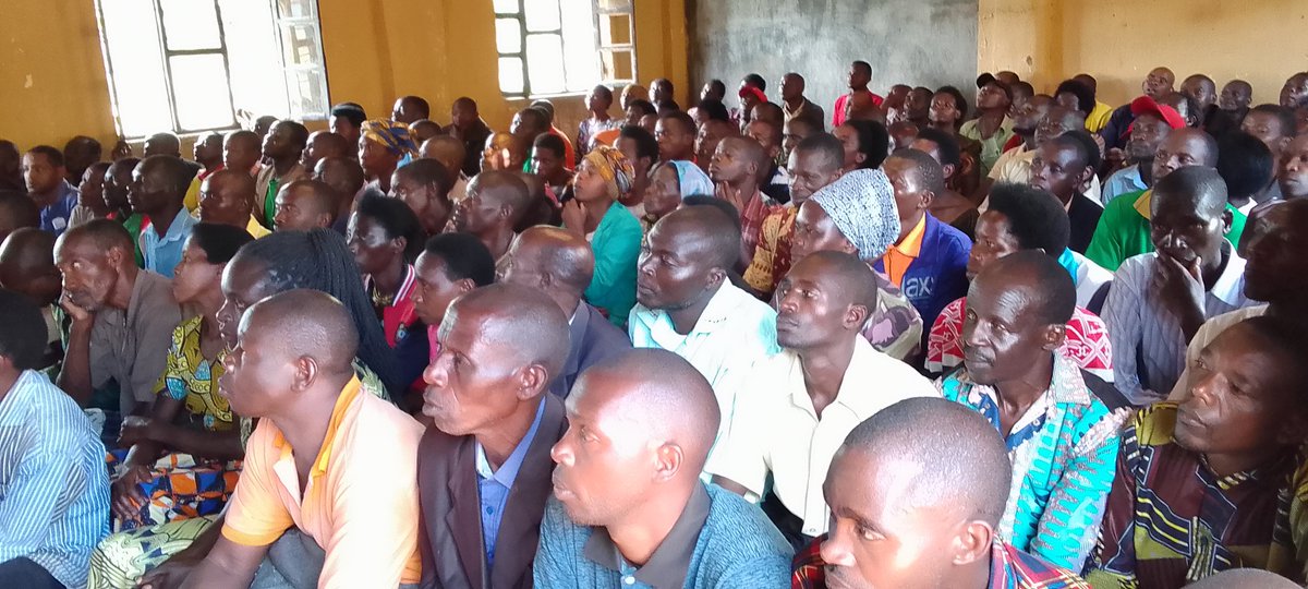 RONGI_Sector's tweet photo. 🔴BIRI KUBA: Umuyobozi w'Akarere ka @Muhanga wungirije ushinzwe ubukungu Bwana @Bizimana  arimo kuganira n'abayobozi munzego z'ibanze  ndetse no kubakangurira  kubwira abaturage guhinga ibisambu bidahinze hagamijwe kurandura inzara burundu.
@Muhangadis 
@RwandaSouth https://t.co/dSzmRZtYJ0