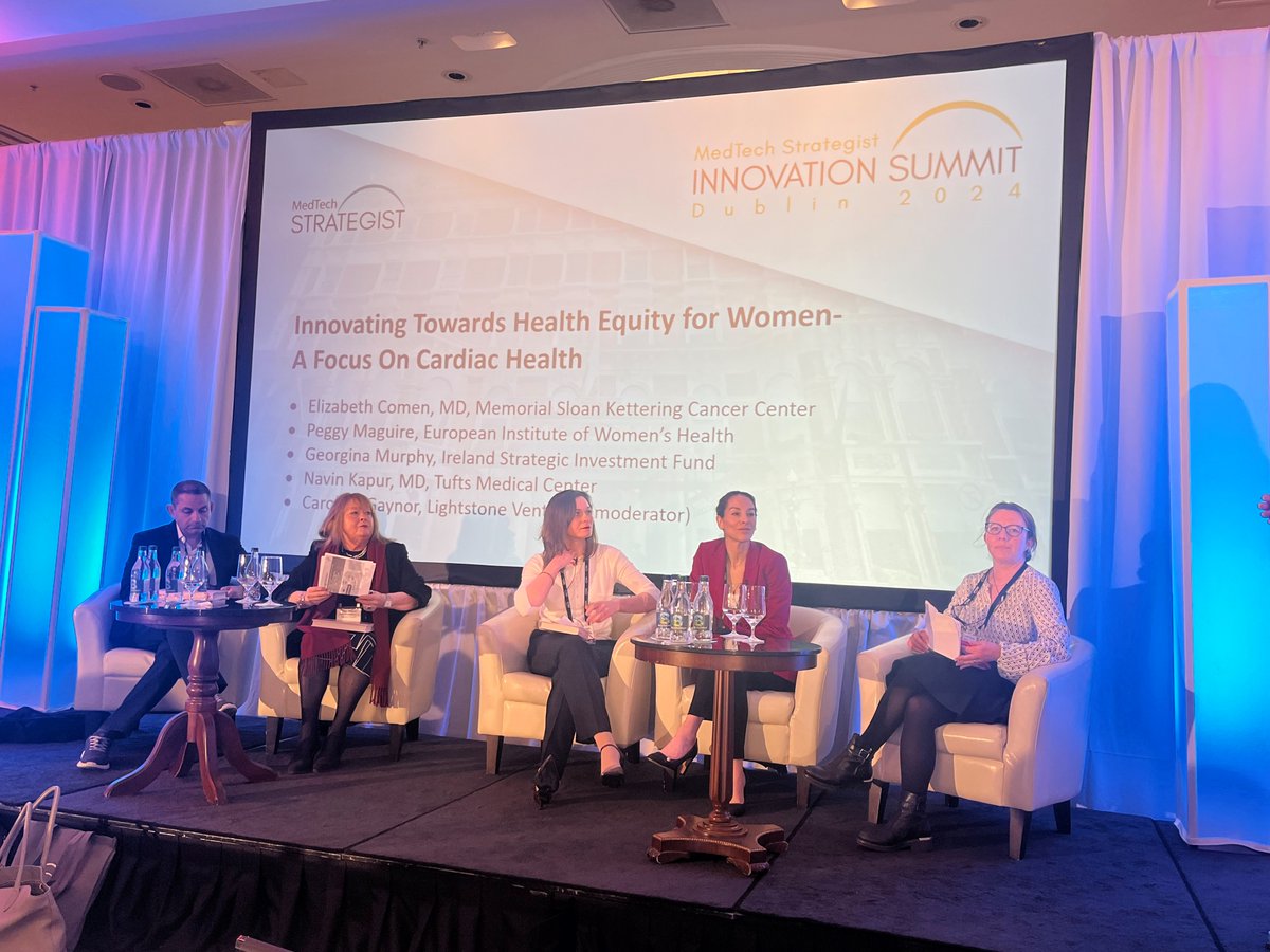 Now at #InnovationDublin24: “Innovating Towards Health Equity for Women” moderated by Caroline Gaynor of @LightstoneVC

Elizabeth Comen, MSK Cancer Center
Peggy Maguire, EIWH
Georgina Murphy, Ireland Strategic Investment Fund
Navin Kapur, Tufts Medical Center