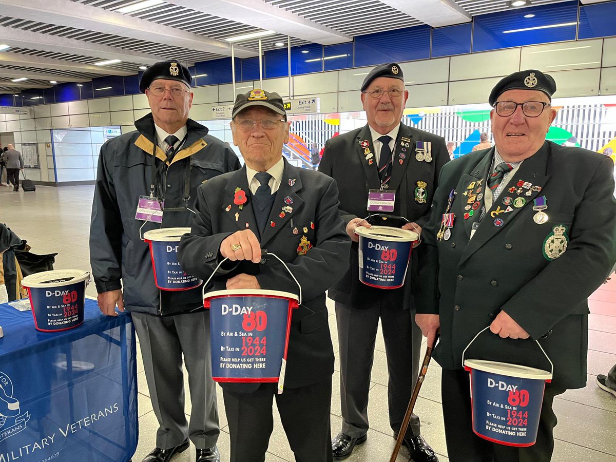 We are at Tottenham Court Road today collecting donations towards the costs of our June trip to Normandy for #DDay80