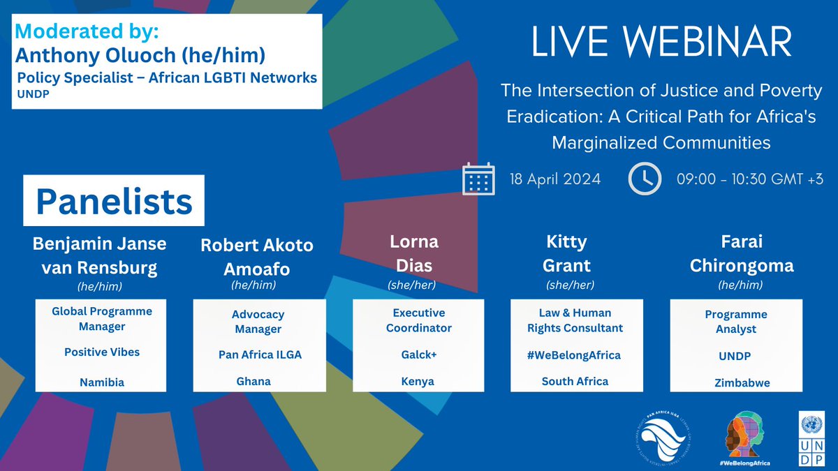 ‼️ Happening tomorrow - 18 April 09:00–10:30 GMT+3

The #ARFSD virtual side event on the critical intersection of justice and poverty eradication, with a focus on the empowerment of #LGBTIQ+ people and other vulnerable communities. 

🔗 Join us zoom.us/webinar/regist…