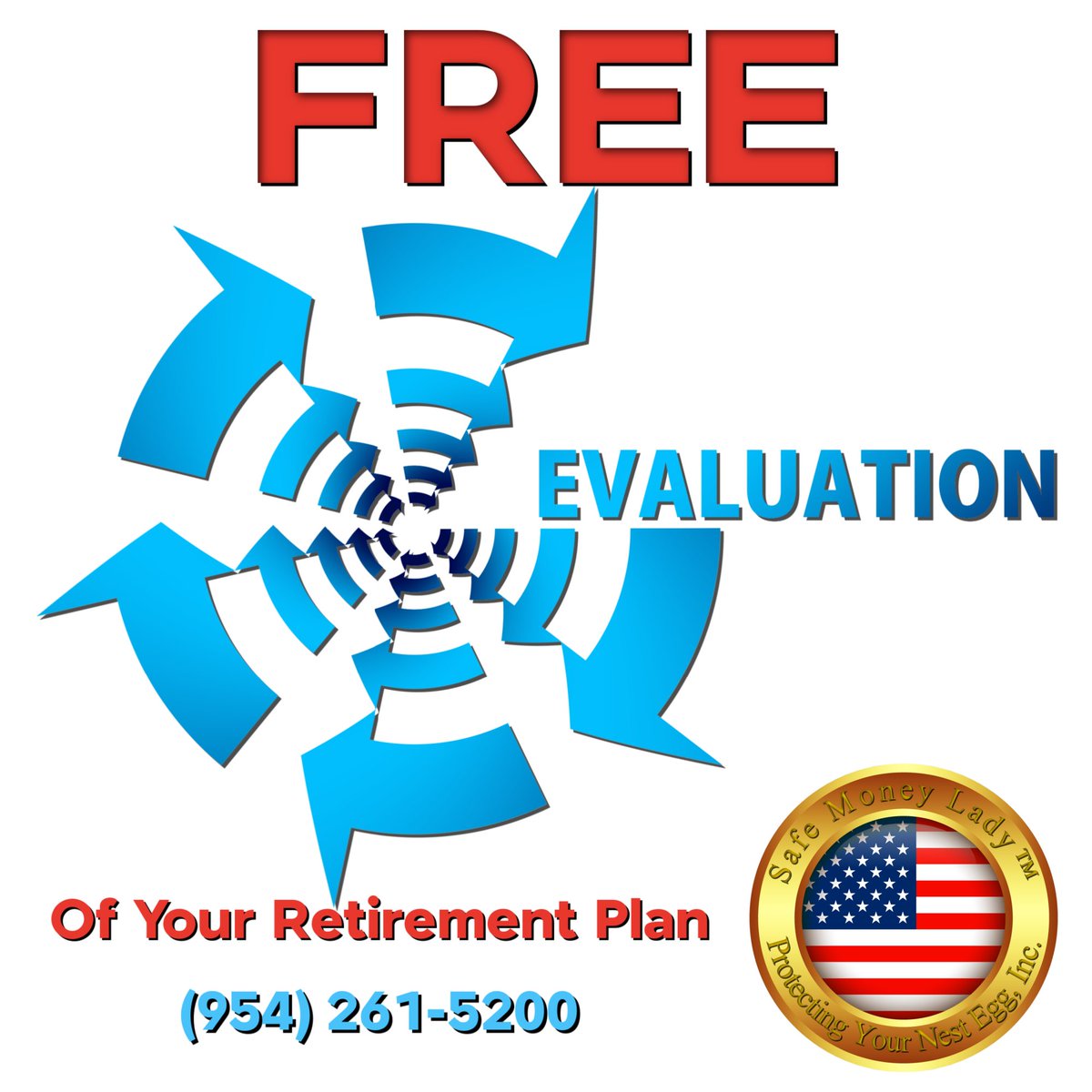🔍 Seeking clarity on your retirement plan? 🚀 Take advantage of our FREE evaluation offer! 🌟 Call (954) 261-5200, or email us through the website to get started. 
Learn more: safemoneylady.org/services
#RetirementPlanning #RetirementPlan #SafeMoneyLady #RetirementGoals