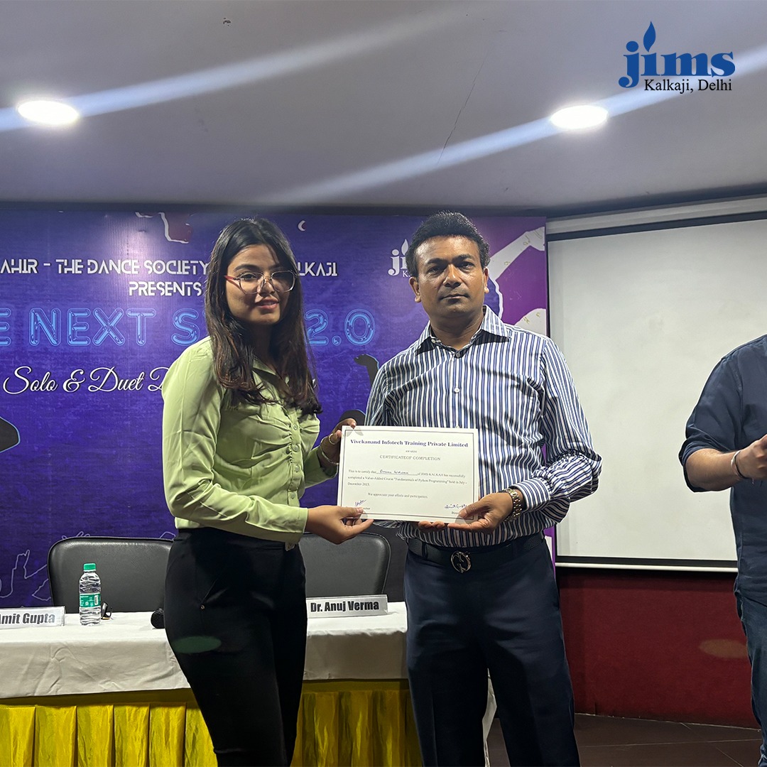 On April 15th, 2024, an event was held at the auditorium of JIMS Kalkaji, wherein value-added courses certificate distribution ceremony was held for PGDM and PGDM IB students. 

#jimskalkaji #vdcceremony #valueaddedcourse #hardwork #managementstudies