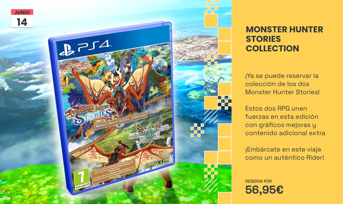 xtralife_es's tweet photo. ¡Ya se puede reservar la colección de #MonsterHunterStoriesCollection!🤩
Estos dos RPG unen fuerzas en esta edición con gráficos mejoras y contenido adicional extra🐲
Resérvalo por 56,95 € y embárcate en un viaje como un auténtico Rider💪
https://t.co/NeTJ4BdxKi https://t.co/Ob1mVdEJ1q
