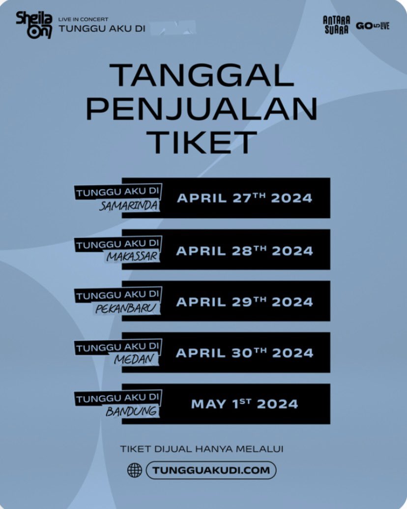hopespace_'s tweet photo. OPEN JASTIP TIKET KONSER SHEILA ON 7!!!! 🔥🤗
FEE : 75.000 ✅
TRUSTED✨🫶🏻 biasa war tiket konser KPOP ✨✨✨
#sheilaon7 #tungguakudiBandung #konserSO7 https://t.co/7kYyWnHaGZ