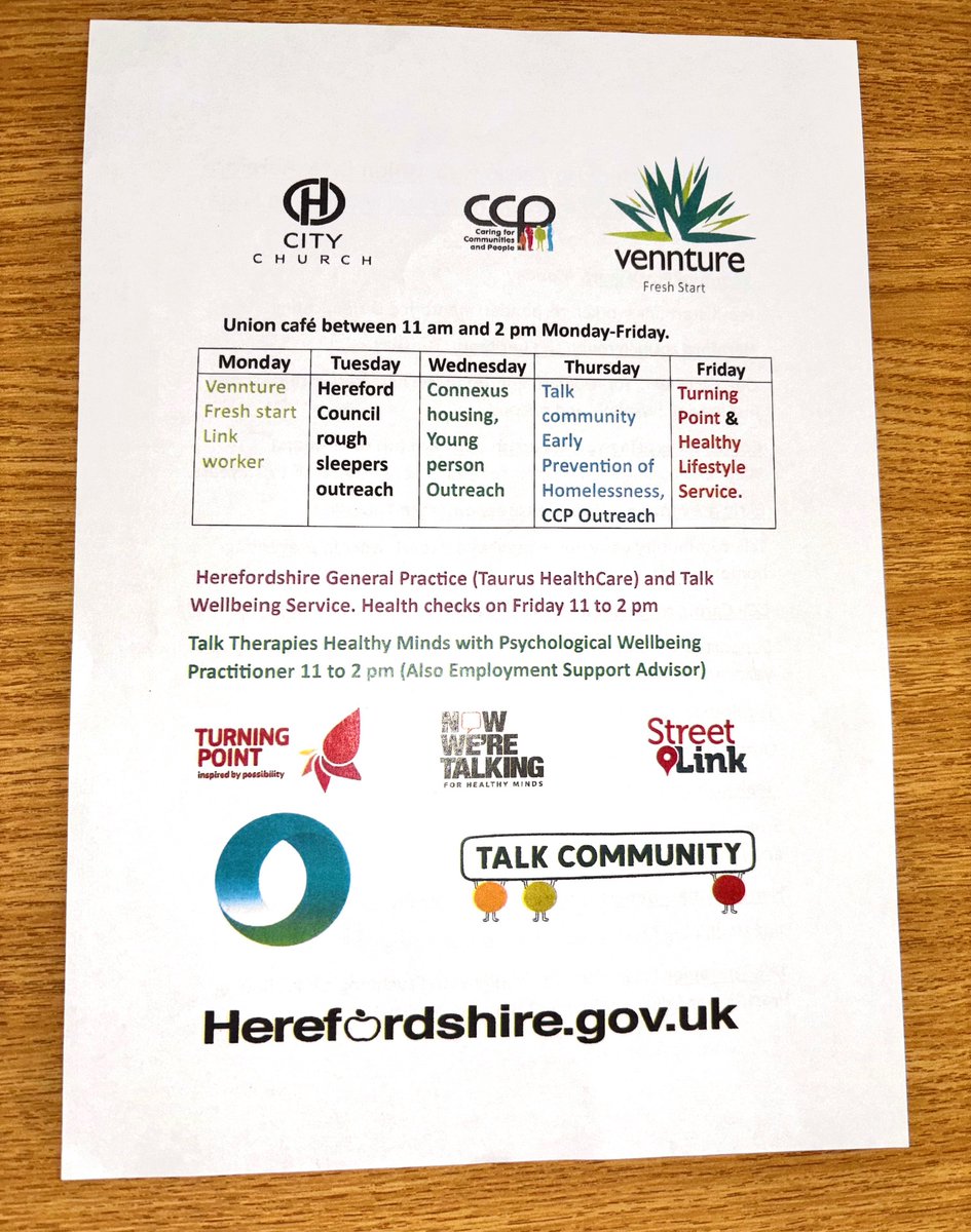 Collaboration work within #Herefordshire. Partnership working for the benefit and well-being of our rough sleeper community.  Herefordshire Homeless Hub Monday to Friday 11 - 2 #roughsleeper #Herefordhour #Hereford  #charityhour #homelesslivesmatter #homelessness #eviction