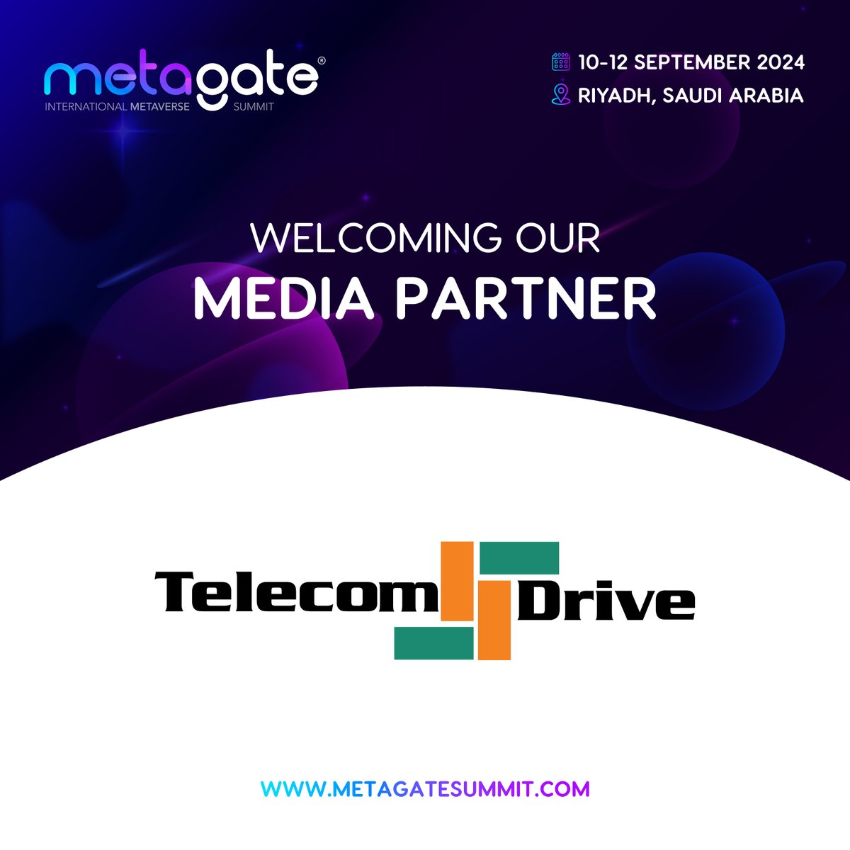 Welcoming @telecomdrive , a unique content-focused platform connecting #telecom stakeholders globally as our new Media Partner! 🤝  
Ready to join us at #MetaGate? Book your space or sponsorship now! 
#metagate #immersivetechnologies #GlobalConnectivity #Innovation