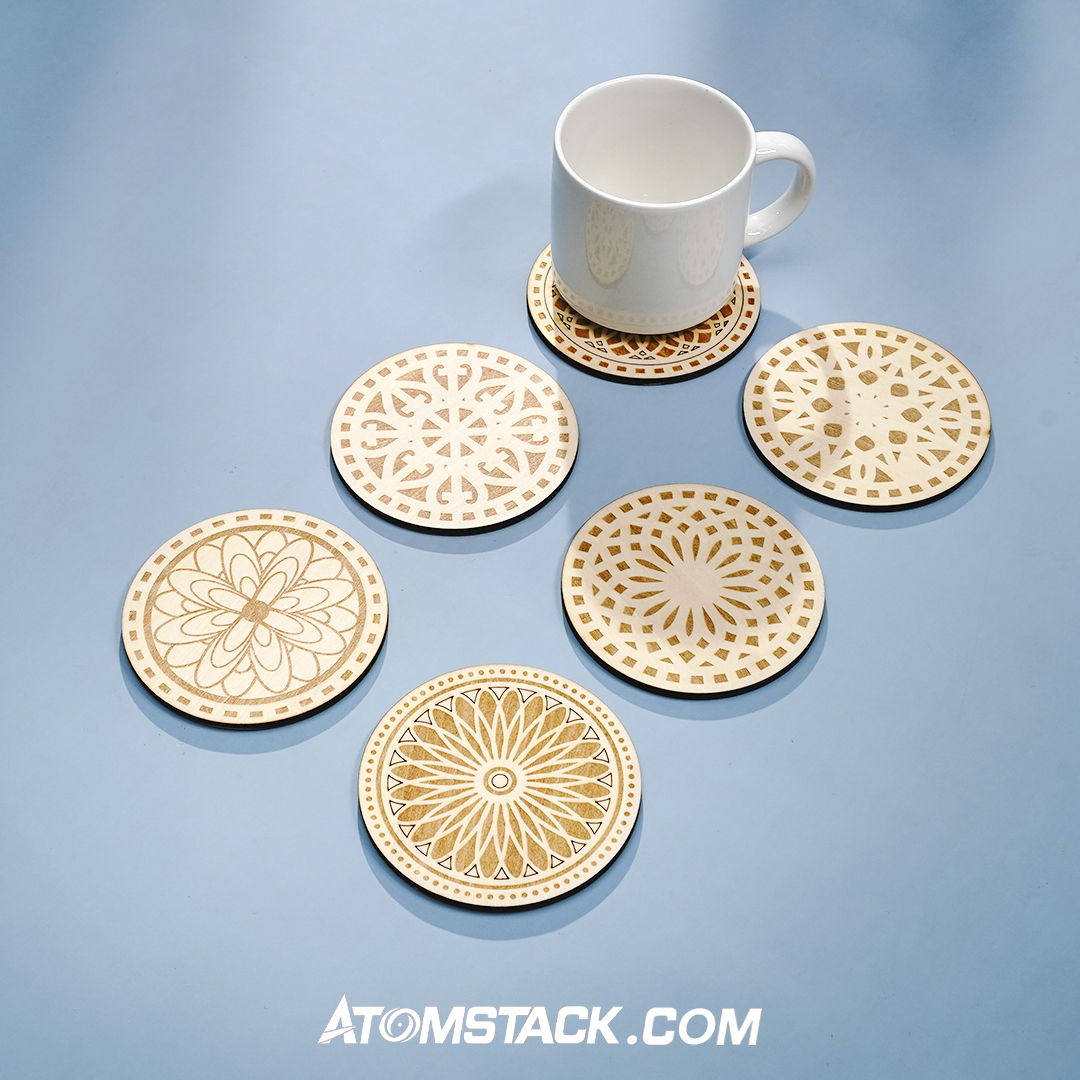 Get creative with the Atomstack A70 Pro laser engraving machine! ✨ Personalize your own coasters with intricate designs and make your coffee breaks extra special. ☕️ #AtomstackX20Pro #LaserEngraving #DIYCrafts #atomstack