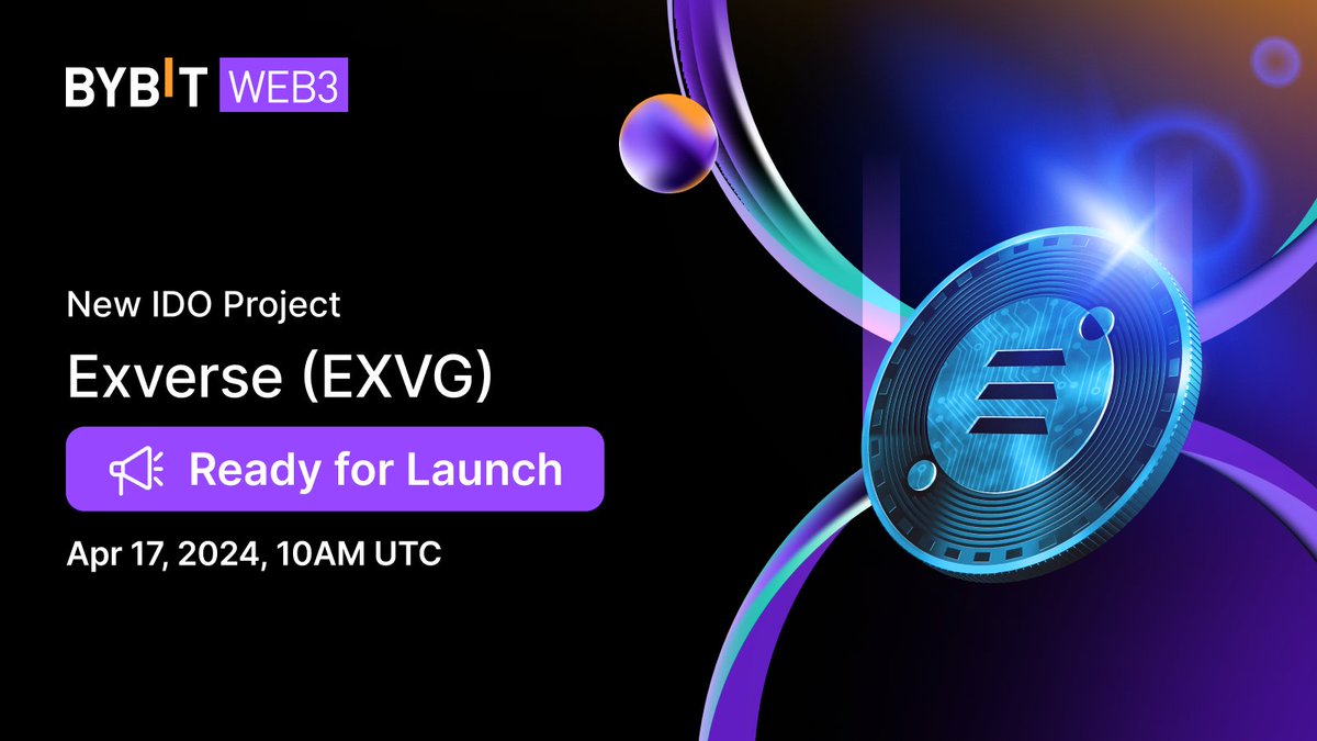 🔥 New IDO Project: @exverse_io ($EXVG) 🤩 IDO Winner Pool: 1,500 winners in total ✅ Bybit Wallet: 300USDT + 0.1 BNB (BNB Chain) 📆 Subscription: April 17, 10AM UTC - April 21, 2024, 10AM UTC 📷 Snapshot: April 21, 10AM UTC - April 24, 2024, 10AM UTC 📢 EXVG/USDT Bybit…