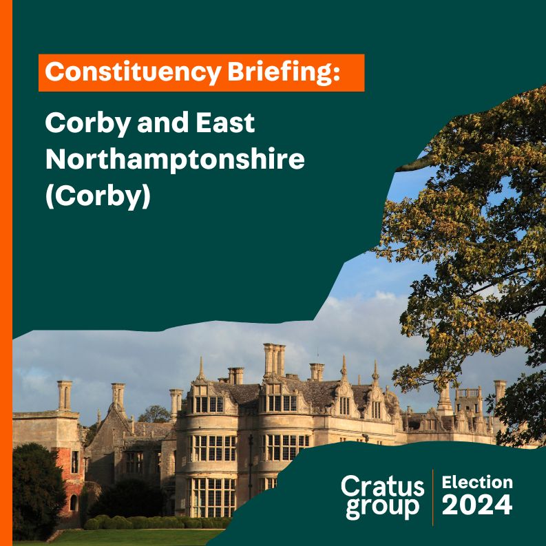 For our second focus in the lead-up to the 2024 General Election, Cratus Group is turning its attention to the constituency of #Corby and #EastNorthamptonshire. This seat remains crucial for Labour's goal of securing a majority government. Download here: cratus.co.uk/constituency-b…