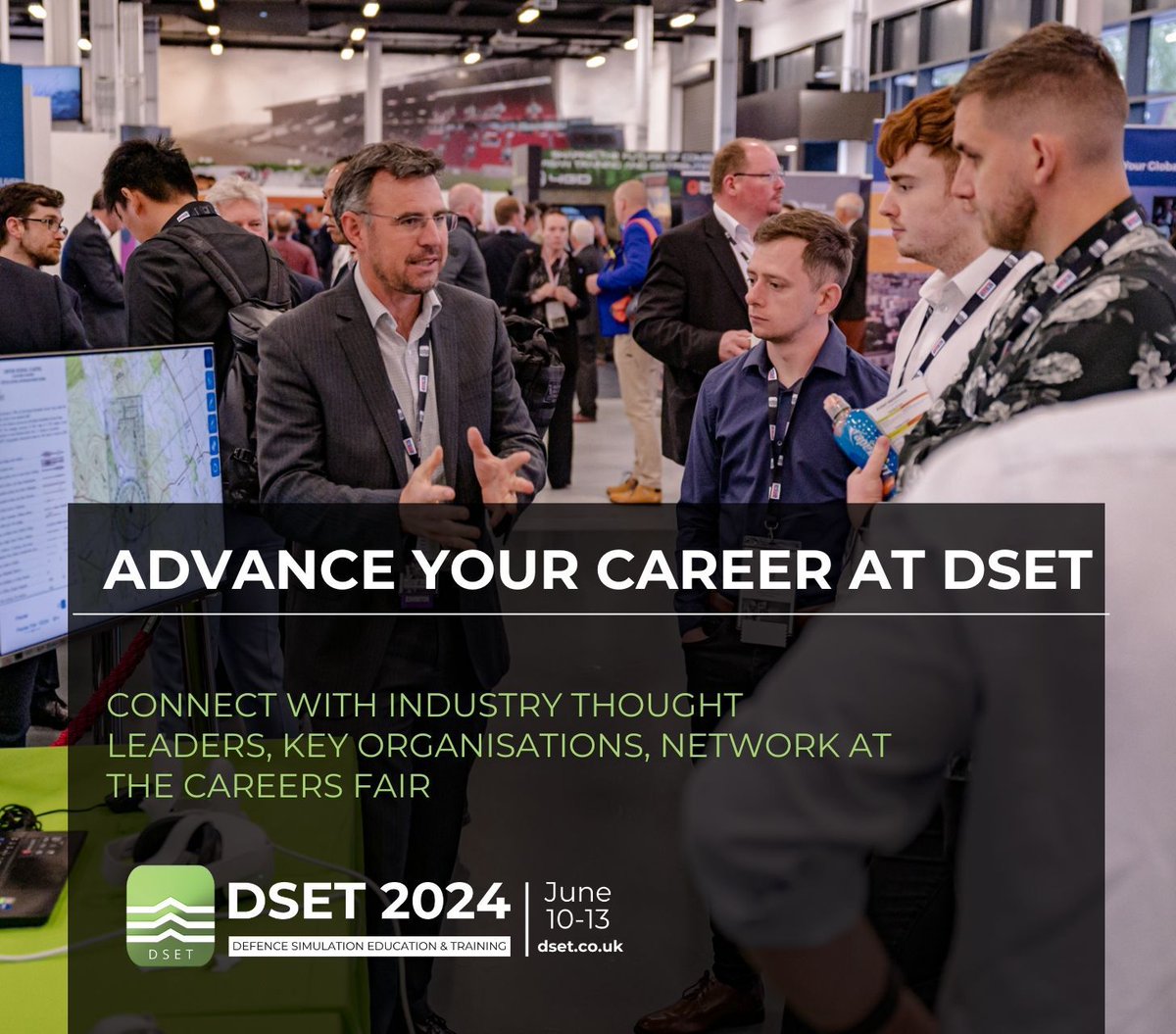 Network in-person and virtually across the collaborative event and attend the DSET careers fair to advance your career at DSET. Register today at buff.ly/3SpFgCe DSET is FREE to attend for Military, Government and Academia. #MilitaryTraining #MilitarySimulation