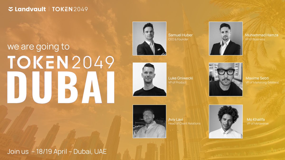 The weather isn't going to stop us! ☔ A reminder that we're going to be at @token2049 Dubai this week so if you're around then come and say hi to the Landvault team.