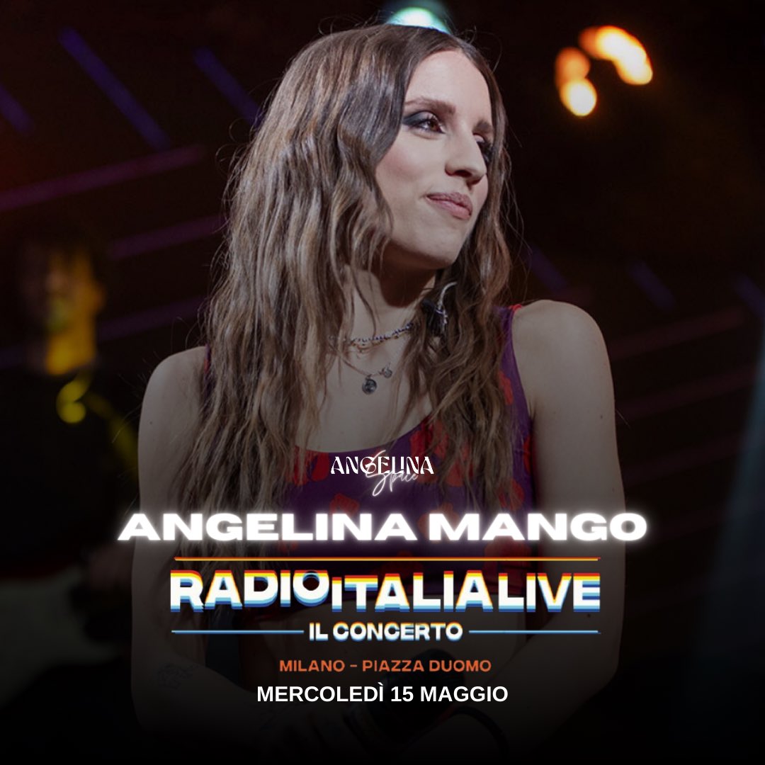 Appuntamento a questo 15 MAGGIO, al super concerto di @RadioItalia in Piazza Duomo a Milano💥 

#AngelinaMango #RadioItaliaLiveIlConcerto