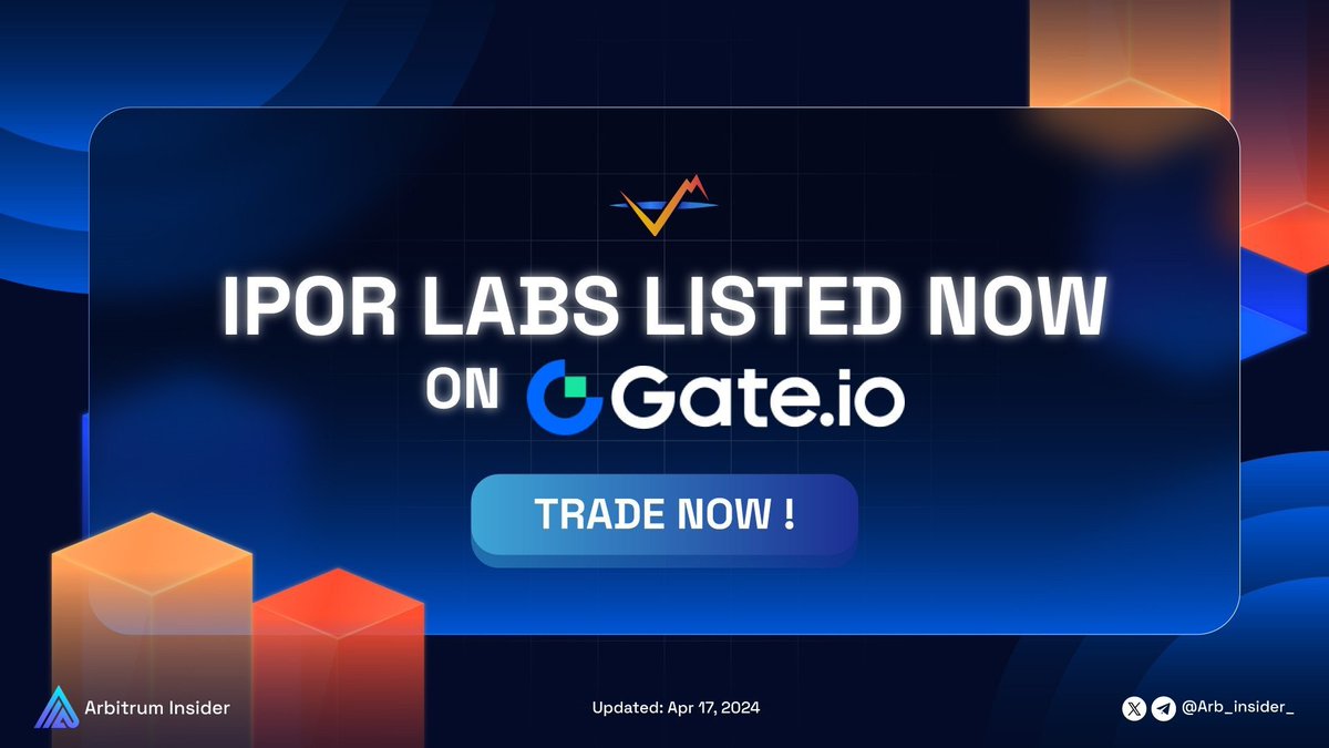 Arb_insider_'s tweet photo. 🎉 Congratulaion @ipor_io 🎉
$IPOR is listed now on @gate_io !

✨ Trading is LIVE!

Get in: https://t.co/HqPzJylbPX

Follow us for new insight ! https://t.co/gjPXiRyC9M