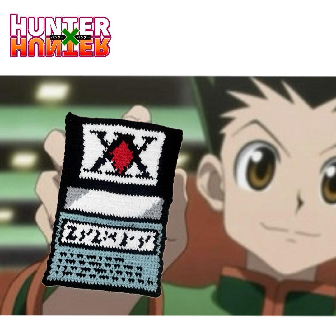 오타쿠의 뜨개로 찾아뵙습니다 🙇‍♀️
최근 헌터헌터라는 애니메이션을 다 보고 무친 갬동을 받은 인간..it’s me
그래서 이 뻐렁치는 마음을 뜨개로 풀어봤습니다

헌터카드 있으니 이제 나도 프로 헌터..?! 막이래..

암튼..
💥헌터헌터 봐주시라예💥