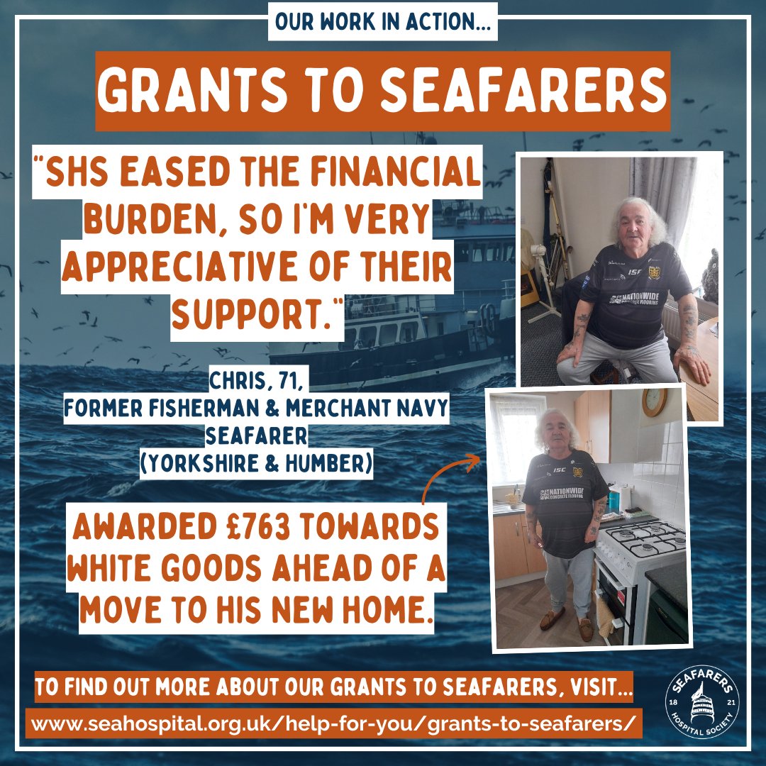We're so happy to have helped Chris through through our wide range of financial grants to #seafarers. Sometimes we all need a helping hand. So if you're a UK based #seafarer or #fisherman, why not visit our website to see how we could help you? tinyurl.com/5n866zfn