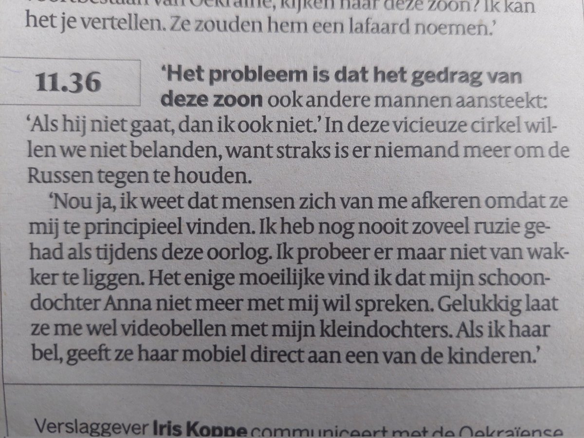 Het verdriet van Oekraïne wordt, in steeds nieuwe vormen, elke dag weer pijnlijk menselijk in de berichten van @IrisKoppe over Elena