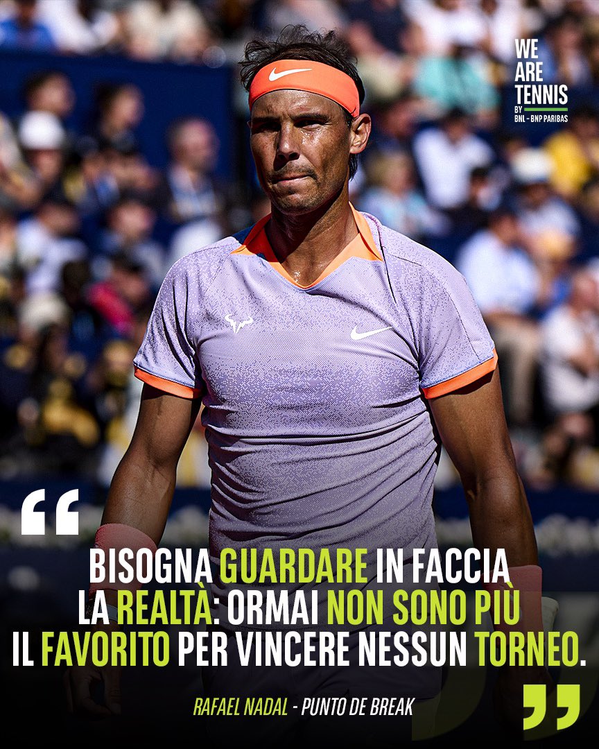 LA CONSAPEVOLEZZA DI RAFA 👏 Il tempo passa per tutti, anche per i più grandi 🙏 @RafaelNadal, per tutti i tifosi di tennis resterai sempre il favorito N.1 🥹 🎾#Tennis #Nadal #Bcnopenbs #WeAreTennis