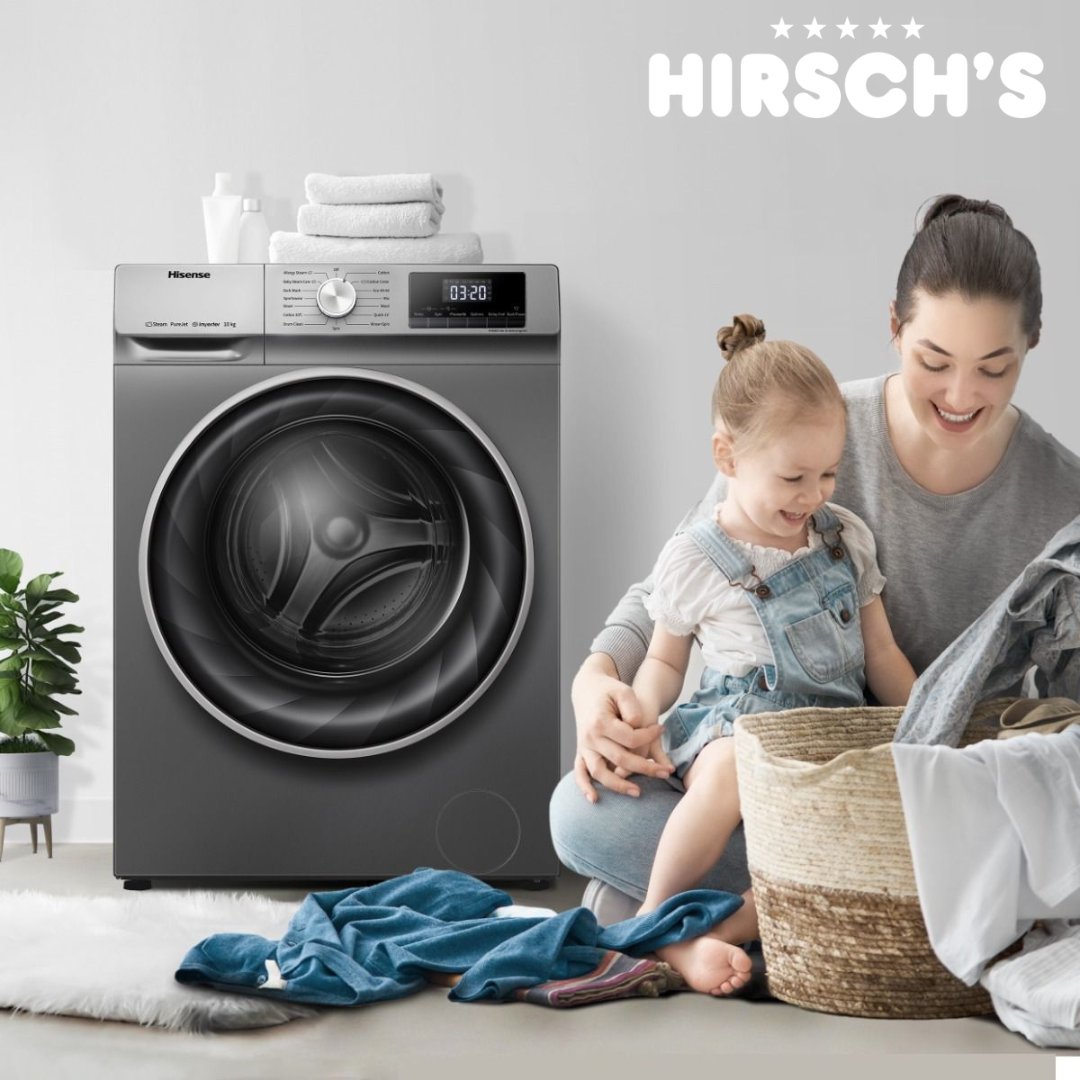 🍃 Welcome to effortless laundry days with the Hisense 10kg Washing Machine 🌟 Pristine laundry care, from the comfort of bulky bedding to the delicate touch of your finest garments. Explore the Hirsch's Laundry Sale now. Shop in-store or online- bit.ly/3wbtVOu