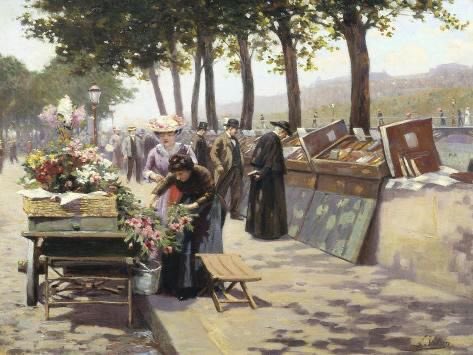 Léon Joseph Voirin (1833 - 1898) The Quays of the Seine