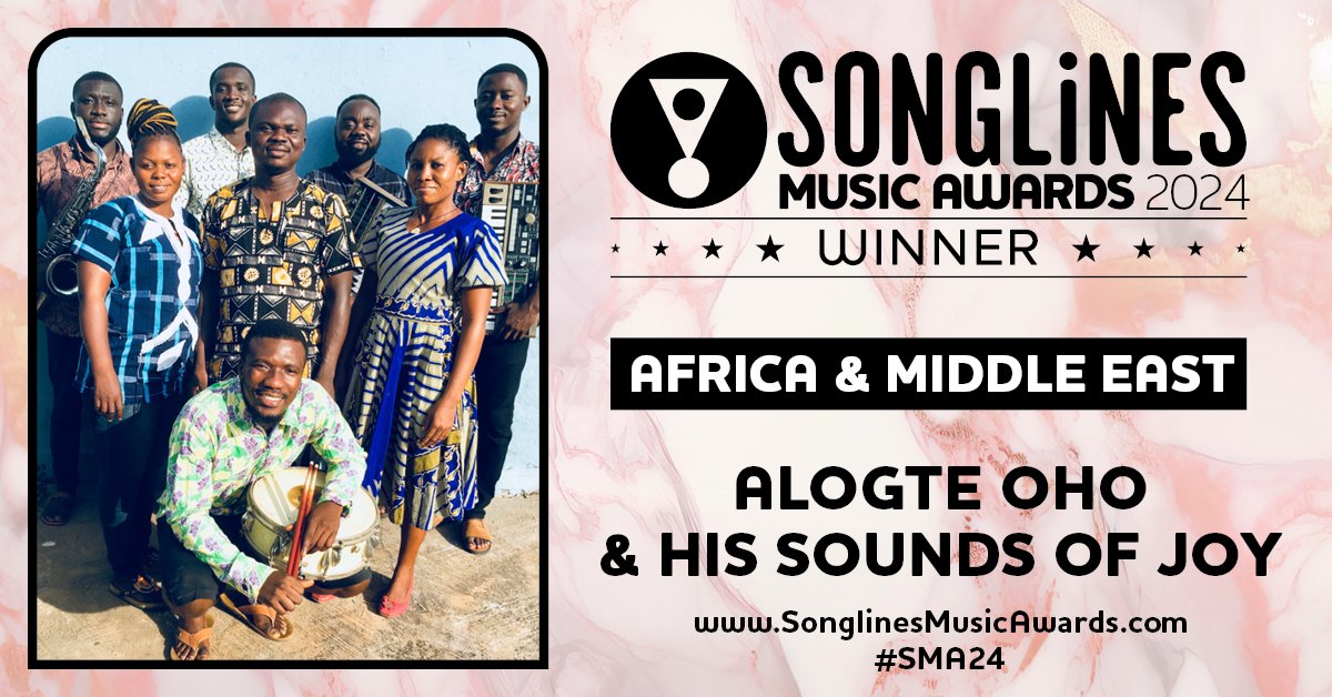 Congratulations to Alogte Oho & His Sounds of Joy for winning the Africa & Middle East category in the Songlines Music Awards 2024 for their album O Yinne on @philophon songlines.co.uk/awards/2024 #SMA24