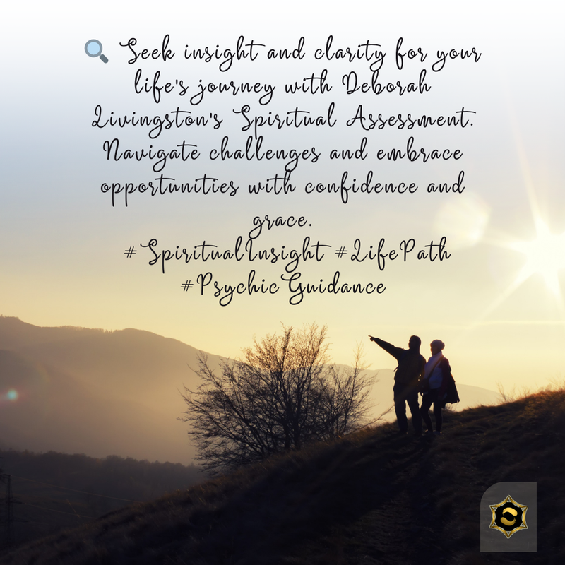 🔍🔮 Seek insight and clarity for your life's journey with Deborah Livingston's Spiritual Assessment. Navigate challenges and embrace opportunities with confidence and grace. #SpiritualInsight #LifePath #PsychicGuidance rfr.bz/tl6xygp