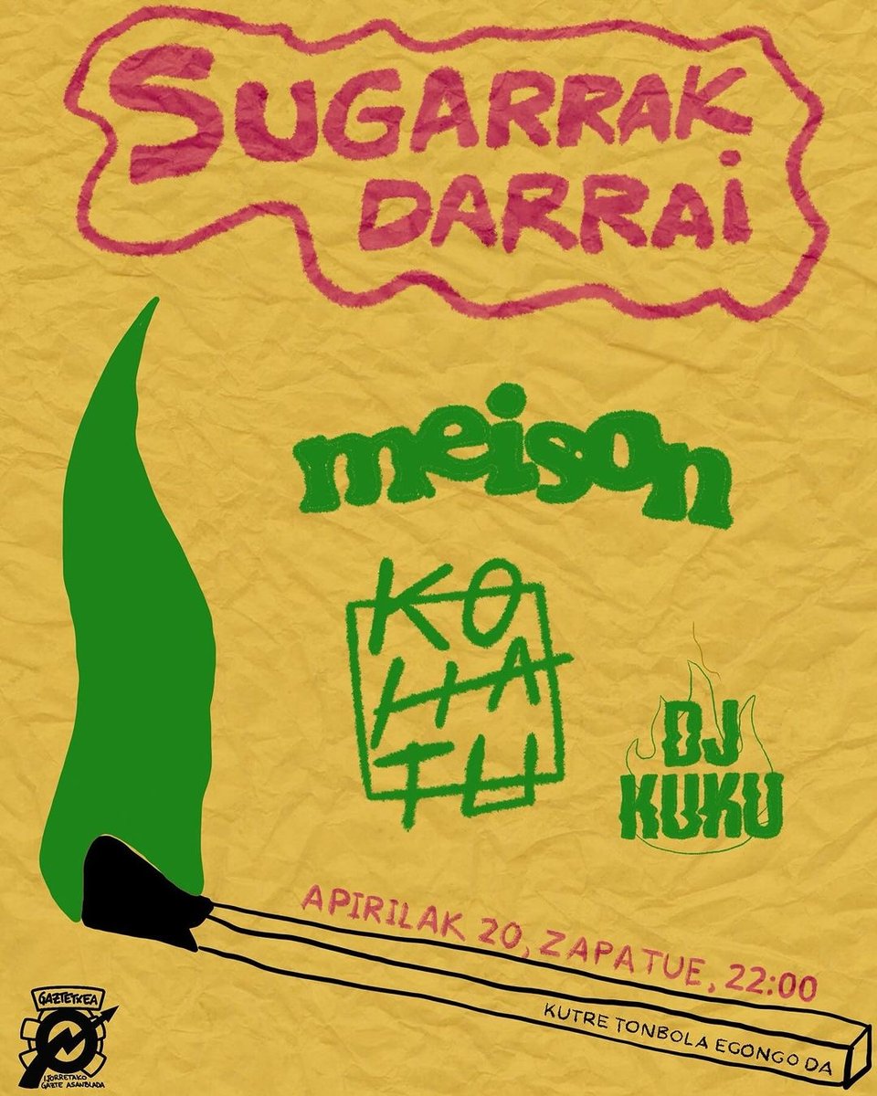 Zapatuan Ixorretako gaztetxien egongo ga Kohatu eta DJ Kukugaz batera. Hurbildu zaitezte!!!🖤🤘