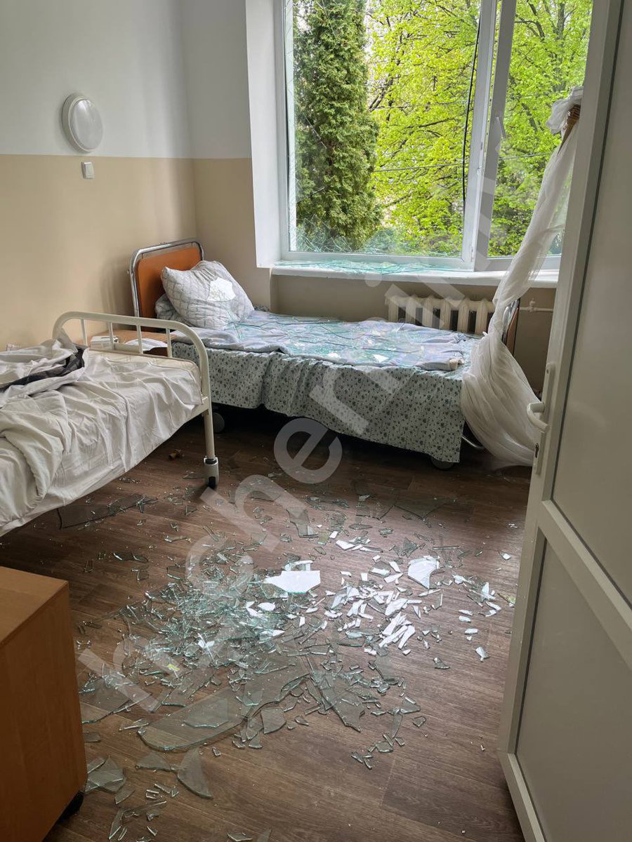 one of Chernihiv hospitals in Ukraine after russian terrorist attack this morning “imagine if russia bombed hospitals”