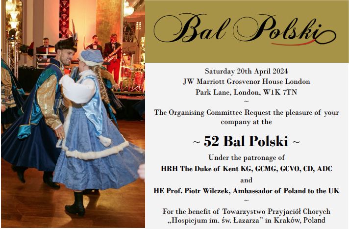 Polish Cultural Institute in London (@plinst_london) on Twitter photo 📢 Don't miss the 52nd Polish Ball💃🕺this Sat, 20 April <a href="/BalPolskiUK/">Bal Polski CIC</a>
⭐️ Open to all , its aim is to promote 🇵🇱 culture & history in the UK & support Polish-British relations
🎫 Contact Marzena Konarzewska from the Ball Committee: info@balpolski.org.uk
balpolski.org.uk 📢 Don't miss the 52nd Polish Ball💃🕺this Sat, 20 April <a href="/BalPolskiUK/">Bal Polski CIC</a>
⭐️ Open to all , its aim is to promote 🇵🇱 culture & history in the UK & support Polish-British relations
🎫 Contact Marzena Konarzewska from the Ball Committee: info@balpolski.org.uk
balpolski.org.uk